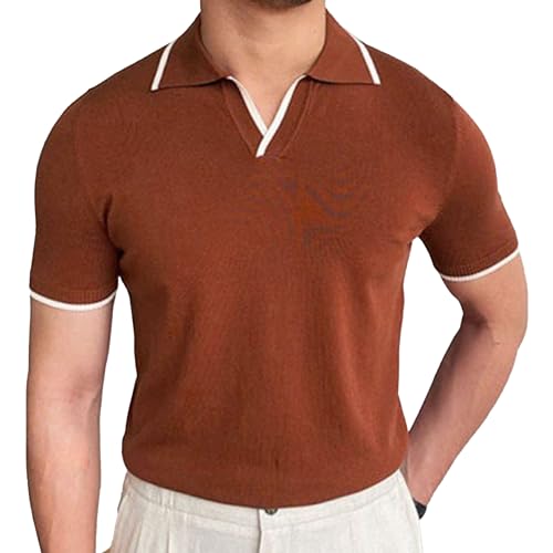 Polo de golf col montant homme manches courtes vêtement léger
