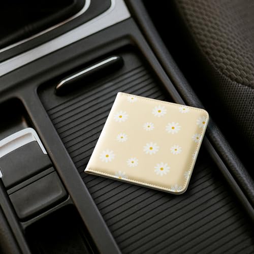 Image of CoBak Car Registration and Insurance Holder - Vehicle Glove Box Car Organizer, Auto Truck Comparment Accessories Case for Essential Document, Driver License, Cards (Daisy)