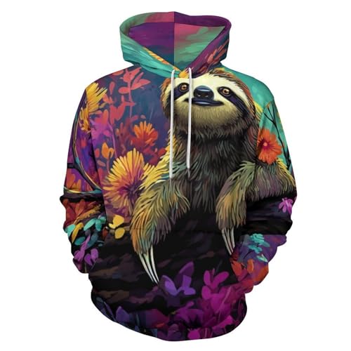Sweat à capuche avec poches et motif paresseux pour en finir avec le look banal