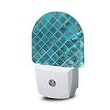 YESPOAK Night Light,Ceramic Mosaic Dusk to Dawn Smart Sensor Night Light for Bedroom Bathroom Kitchen Hallway Stairs Hallway Plug in, Energy Efficient Decor Desk Lamp Gifts