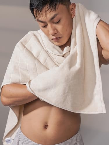 Image of DAMENSCH 100% Cotton Towels, Super Soft Towels Set, Ultra Absorbent Towel for Women, Quick Dry Face Towel for Men, Long Lasting Colours Bath, Hand and Face Towels-Serene Beige