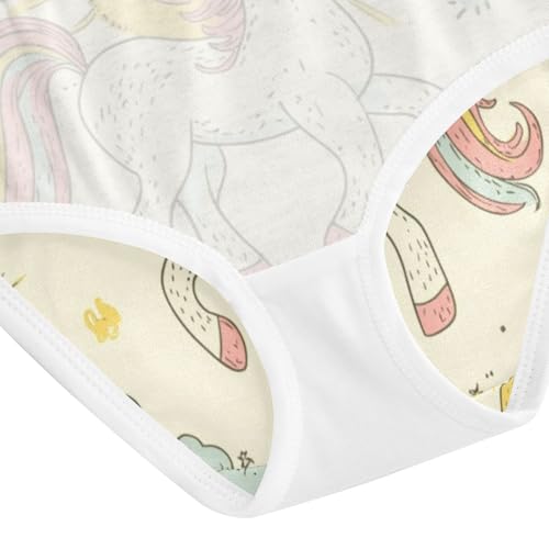 ZZKKO Sunlight Rainbow Unicorn Girls Underwear Toddler Panties for Girls Comfort Brief Size 2T-8Y4
