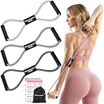 Resistance Bands, Exercise Bands, Workout Bands, Resistance Bands with Handles for Men Women, Set of 3 Figure 8 Resistance Bands for Working Out