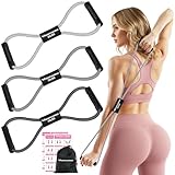 Resistance Bands, Figure 8 Fitness Exercise Bands with Handles - 8 Shaped Resistance Bands of 3 for Arm and Shoulder Stretch, Rope 8 Word Elastic for Women and Men