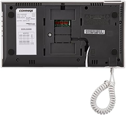 Commax CDV-70K back view with wiring diagram
