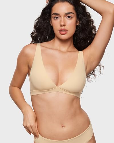 Image of INLYRIC Women's Unlined Deep V Plunge Bra Sleep
