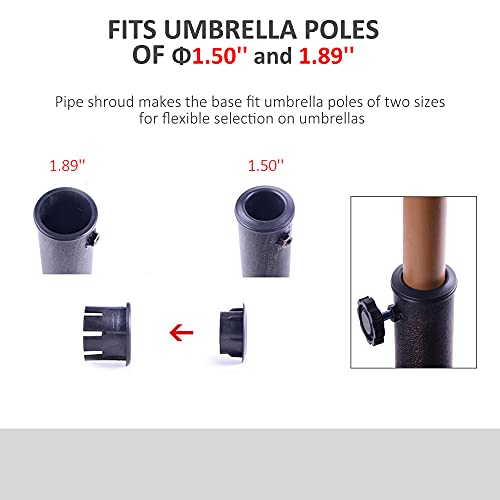 Outsunny 18" 26 Lbs Round Resin Umbrella Base Stand Market Parasol Holder With Beautiful Decorative Pattern & Easy Setup, For Φ1.5, Φ1.89 Pole, For Lawn, Deck, Backyard, Garden, Bronze #TOP5