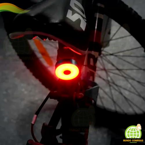 Lanterna Para Bike Bicicleta Traseira Redonda Led Vermelho usb Recarregável Prova D'água Mundo Comp