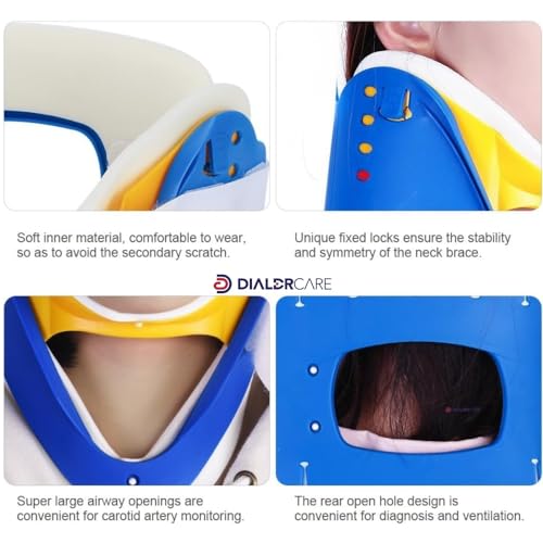 Image of DIALDRCARE Foam Adjustable Cervical Neck Collar Brace For Spinal Pain And Pressure Relief Yoga Home Office, One Size