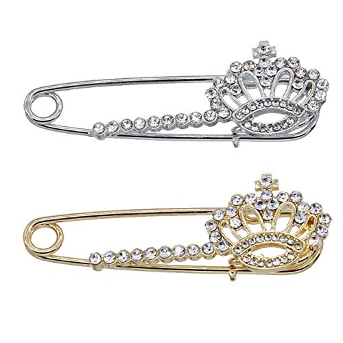 TG-YAN Alfileres de Ropa 6pcs Classic Moda DIY Colgante Broche Vintage Gold Crown Broche Cover