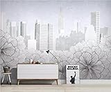 VRPRIME Papel Tapiz Dibujo Lineal Flor Ciudad Arquitectura TV Fondo Paredes Decoración Del Hogar Papel Tapiz 3d,3D,430x300cm