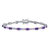 Algopix Similar Product 6 - Purple White Alternating CZ Bar Tennis