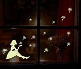 DaLin Dandelion Wall Decal Fluorescent Stickers Glow in the Dark Decor Luminous Girl Decal, Small, Sheet Size 21cm30cm
