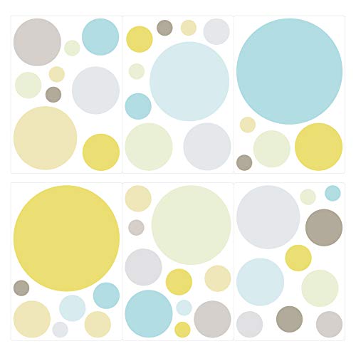 dekodino® Pegatina de pared pastel círculos en colores modernos 50 piezas set