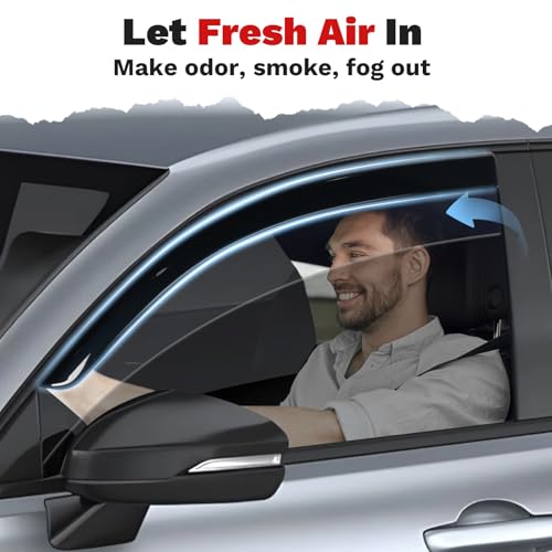 Image of Canvcle Window Visors Rain Guards for Honda HR-V 2023-2025 2026 HRV Accessories, Outside-Mount Tape-On Side Window Wind Deflectors Vent Visors Shades Rainproof 4PCS