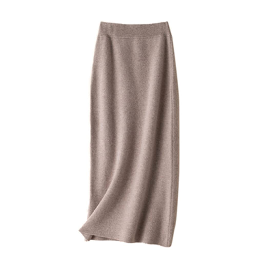 FULBHPRINT Primavera Autunno Donne Gonne 100% Cashmere Vita Alta Lavorato A Maglia Fianchi Gonne Alla Moda Signora Lunghe A-Line Gonne