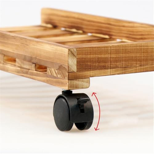 Soporte de CPU móvil de madera con ruedas, base para torre con disipación de calor y ruedas giratorias Natural miniatura 5