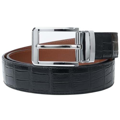 Mens Alligator Leather Belt Handmade Crocodile Skin Adjustable Belts 1.5'' Pin Buckle Gift For Him Custom Belt Men