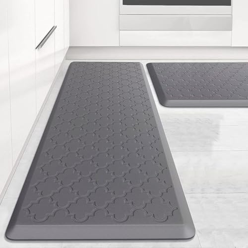 SANFEN 2 pcs Tapete antifatiga，1/2 Pulgadas Alfombrillas de Cocina Acolchadas，Tapete Antifatiga Confort, Antideslizante, Impermeable，ergonómico,cojín...