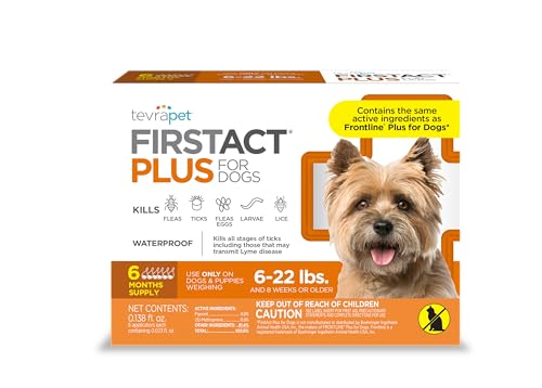 FirstAct Plus Flea Treatment for Dogs, Small Dogs 5-22 lbs, 6 Doses, Same Active Ingredients as...