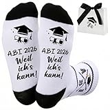 Jadive Abitur Geschenk Weil Ich’s Kann Abi 2026 Socken mit Geschenkbox Prüfung Bestanden Geschenk zum Schulabschluss Tennissocken für Schüler Freunde Familie Klassenkameraden, 36-43