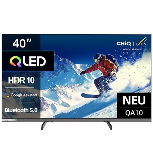 CHIQ 40QA10 40 Zoll(100 cm) Ful-HD QLED Google Smart TV mit HDR10, Dolby Audio, Airplay, Chromecast, Integrierter Triple Tuner (DVB-C/T/T2/S/S2), Prime Video, Integrierter Google Assistant