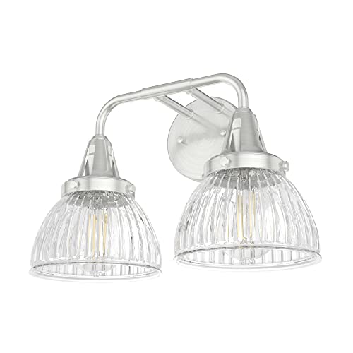 Cypress Grove 2-light Brushed Nickel, Medium Size Vanity Light, Dimmable, Transitional Style, for Bedrooms, Kitchens, Foyers, Bathrooms - HUNTER 19352