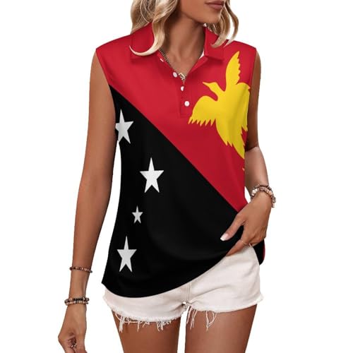 Camiseta polo sin mangas para mujer con cuello de botones, diseño exclusivo de Ave del Paraíso