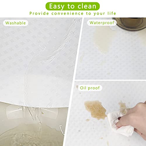 Hootown Shelf Liner Kitchen Cabinet Drawer Mats 17.5 Inch Wide X 78.7 Inch Long, Non Skid Eva Plastic Washable Oil Proof Pad For Rv Drawer, Dish Plate Slippery Protection, White #TOP2