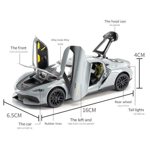 Image of FEXXA 1:32 Scale Koenigsegg Gemera Die-Cast Metal Car with Sport car Openable Doors Light and Sound,Pull Back Function Indoor Outdoor Toy for Kids (Green)
