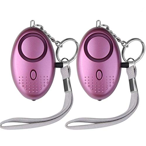 Aranticy Lot de 2 Pièces Alarme Personnelle d'urgence avec Torche Anti Agression 130db Porte Clé avec Torche Alarme de Sécurité pour Les Femmes, Les Enfants, Les Personnes âgées