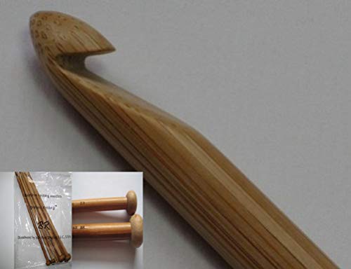 Brilliant Knitting (BR Brand) 7 Size 13 inch Bamboo Tunisian Afghan Crochet Hooks Needles US Size 8-15