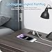 HHSOET 5 in 1 Recessed Power Strip Flat Plug, 45W Fast Charging Furniture Outlet with USB, Conference Recessed Socket with 2 AC Plugs, 2 USB Ports 1 USB-C, 10ft Power Cord. (Black)