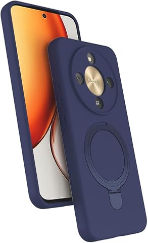 Zore Honor ile uyumlu Magic 8 Lite 5G VE X9D Kılıf M-safe Şarj Özellikli Standlı Zore Samara Kapak Lacivert