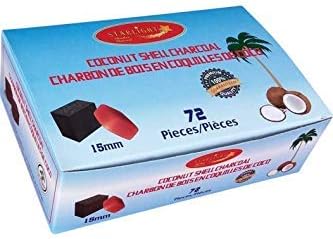 Starlight Coconut Shell Cubes 72 Pieces of Premium Quality Coconut Shell Charcoal in The Package Odorless, Tasteless and Chemical Free Coal Long Intense Burns