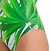 ARENA U Back All Over Women's Fashion One Piece Swimsuit - Stylish Women's Bathing Suit for Beach and Pool - Cute, Full Coverage, and Ideal for Women's Athletic Swimwear,Low Cut-Leaf Multi