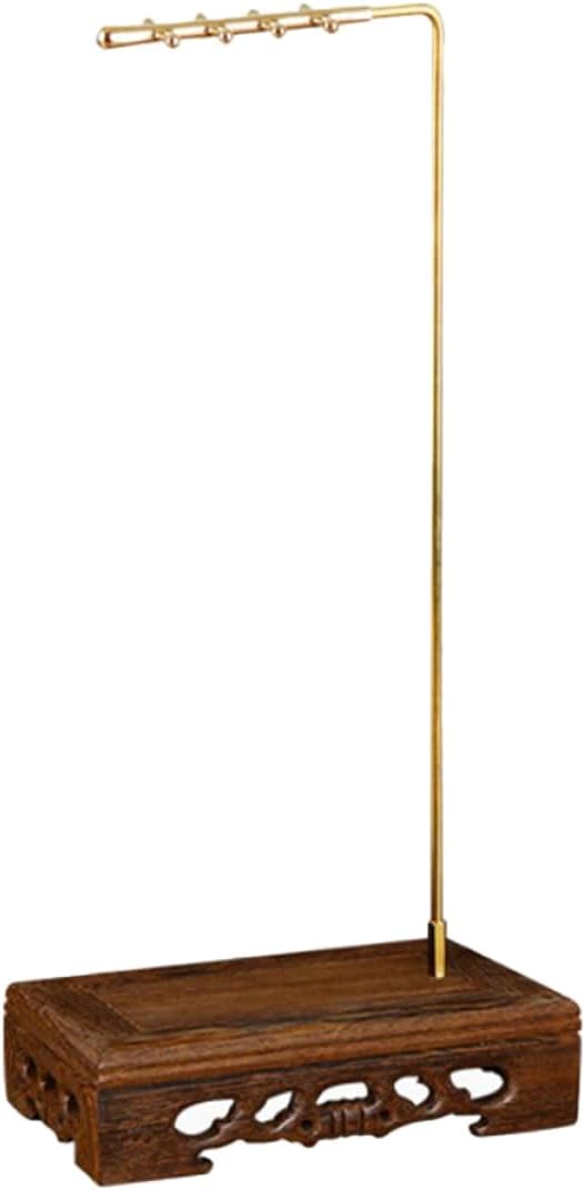 Wooden Calligraphy Brush Holder Multi-functional Chinese Brush Hanging Rack for Home Office Decor Easy Installation Vintage Design for Art Students Calligraphy Enthusiasts