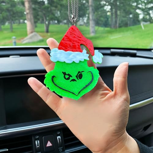 Image of Christmas Grinch Car Freshie Silicone Mold, Aroma Beads for Freshies, Supplies Starter Kit, White