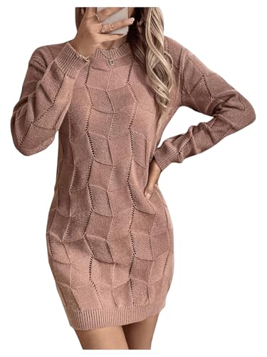 GORGLITTER Women's Cable Knit Sweater Dress Long...