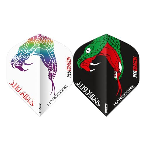 RED DRAGON Yin Yang Double Sided Peter Wright Snakebite Black & White Standard Dart Flights 3 Sets Per Pack (9 Dart Flights in total) - Image 2