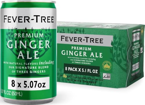 Image of Fever-Tree Ginger Ale - Premium Mixer for Cocktails and Mocktails, 5.1 fl oz Cans, Pack of 8 - Naturally Sourced, Non-GMO