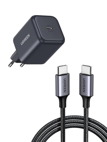 Cargador USB C 45W rápido UGREEN y cable 60W de 2M ideal para cargar smartphone y tablet