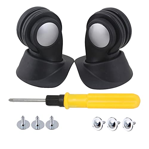 1 Pair Replacement Wheels for Luggage 360 Swivel Dual Suitcase Casters Black 1.22