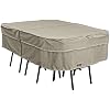 Classic Accessories Montlake FadeSafe Water-Resistant 88 Inch Rectangular/Oval Patio Table & Chair Set Cover