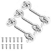 3 Pièces Crochet de Cabine, VEGCOO Crochet Fermeture Porte, Serrure à Crochet de Porte en Acier Inoxydable Argent, Avec Vis de Montage, pour Fenêtre, Porte de Garage (3pcs 7.5cm)