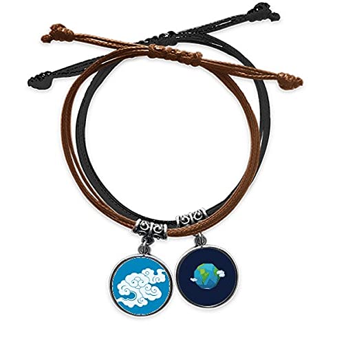 Pulsera de cuerda y cuero blanco de alta resistencia con detalles de pintura