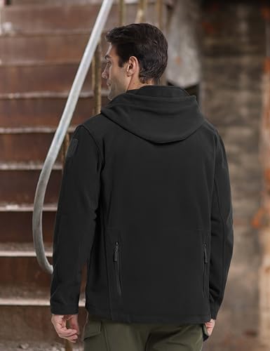 CRYSULLY Men's Military Tactical Sport Warm Fleece Hooded Outdoor Adventure Jacket Coats4