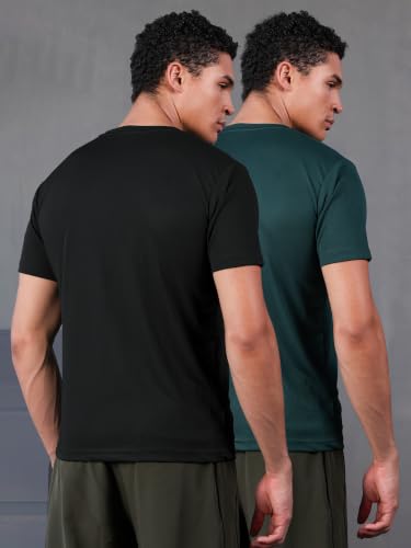 Image of CHKOKKO Gym T Shirts for Men Workout Activewear Solid Quick Dry Sports Tshirt for man Breathable Lightweight Half Sleeve Regular Fit Round Neck Running Boys T Shirt