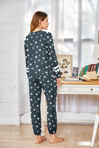 Image of Ekouaer Sweatsuits Womens Loungewear Set Tracksuit Long Sleeve Pajamas Set with Pockets 2 Piece Outfits Lounge Sets