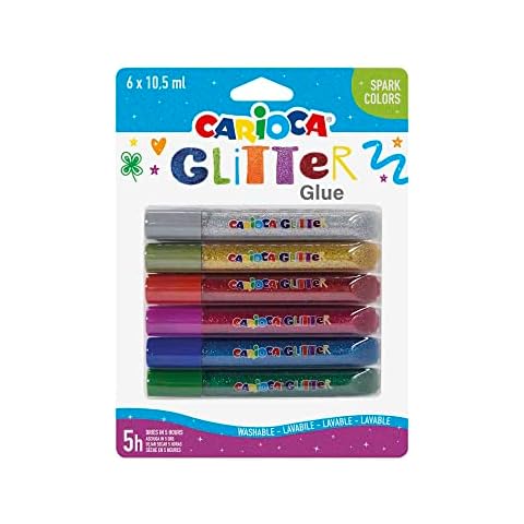 Carioca Pegamento Glitter Spark, Tubos de Pegamento de Colores Cover